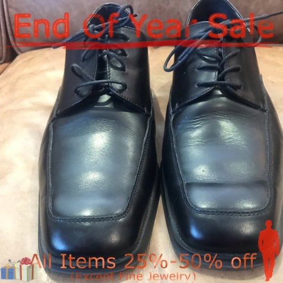 Chaussures De Ville Alfani Kyle - Cuir Noir, Taille 7.5 M, Style Loafers Slip-on - Occasion Bon état Avec Usure Modérée